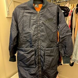 Nike long bomber jacket
